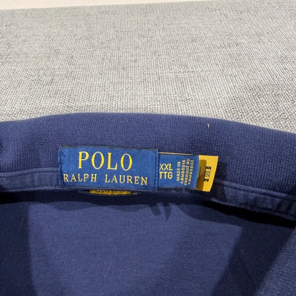 Polo Ralph Lauren Polo Shirt Mens XXL Navy Blue Excellent Custom Slim Fit Pony